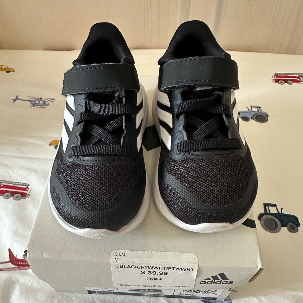 Adidas Kids Black and White Sneakers